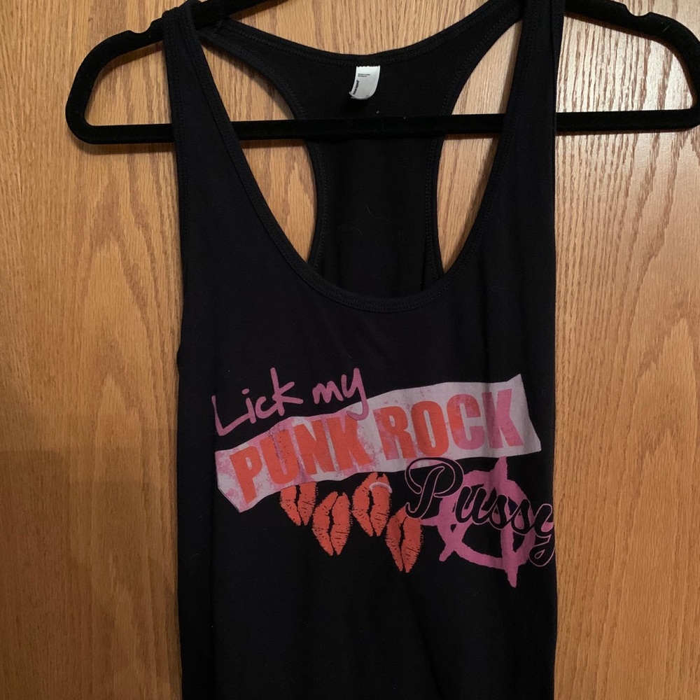“Lick my punk rock pu**y” tank